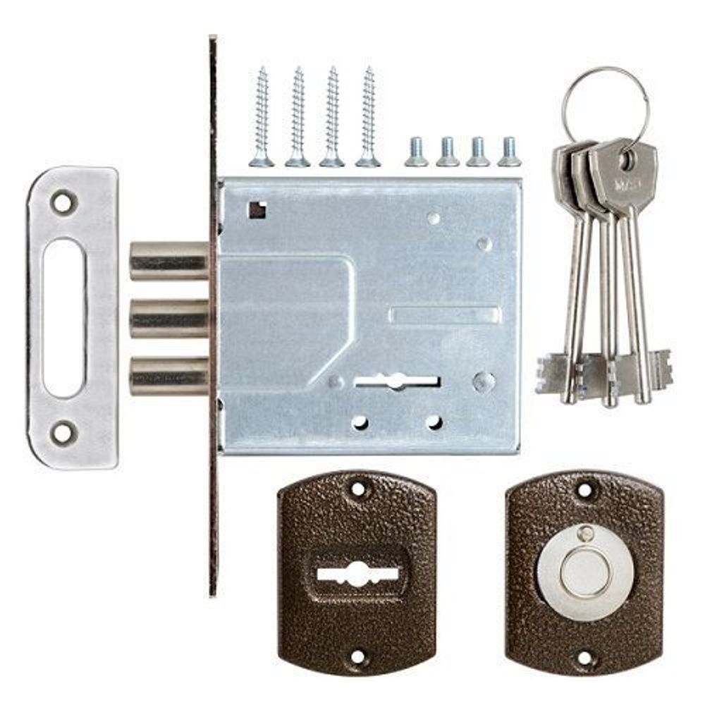 Замок врезной ПРОСАМ 80600 ЗВ8-6/13 (3риг) планка