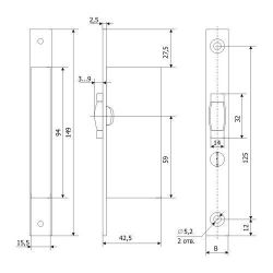 Защёлка дверная ГАРДИАН 25.1P.16