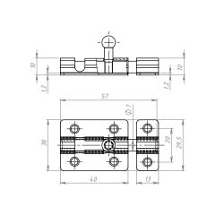 Задвижка накладная КУНГУР ЗТ4 полимер (200) мт (1шт)