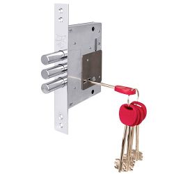 Замок врезной сувальдный KALE KILIT 257/L (кл. 60 мм) 5кл. /40323/