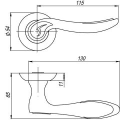 Ручка раздельная PUNTO ONDA TL CF-17 кофе /34787/