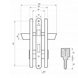 Замок врезной АЛЛЮР ЗВ4-103 GP латунь