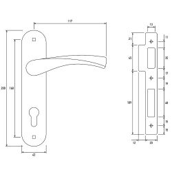 Замок врезной с ручками PALLADIUM ЗВ-AL 1708 CP хром