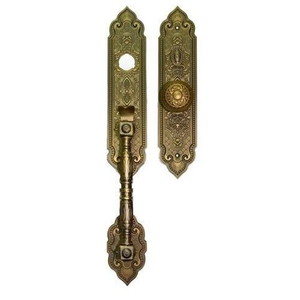 Ручка на планке 18M-056L-005 BRED антич.золото (замок+цилиндр)