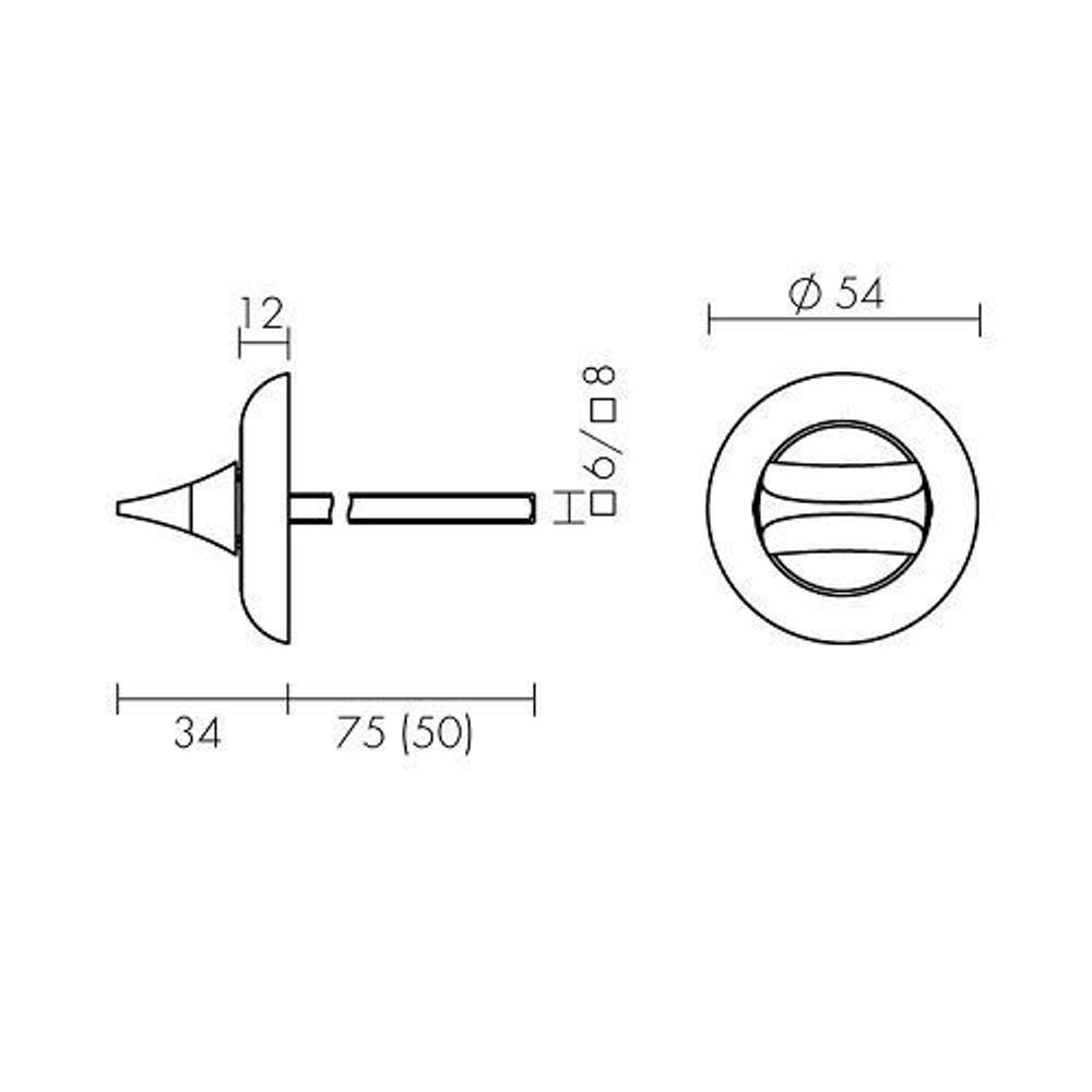 Ручка поворотная HMR8x75 GP золото /34125/