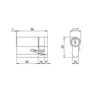 Цилиндровый механизм FUARO 100 ZA 50 (5+10+35) CP хром 5 кл. /59319/