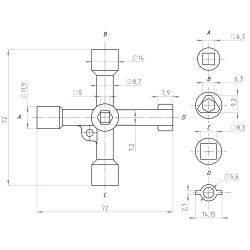 Ключ универсальный для электрошкафов EZ КУЭ-01