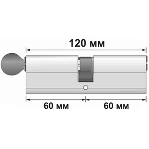 Цилиндровый механизм с вертушкой FUARO G-PRO502/120 mm (55+10+55) SSC сатин. хром 5 кл. /64215/
