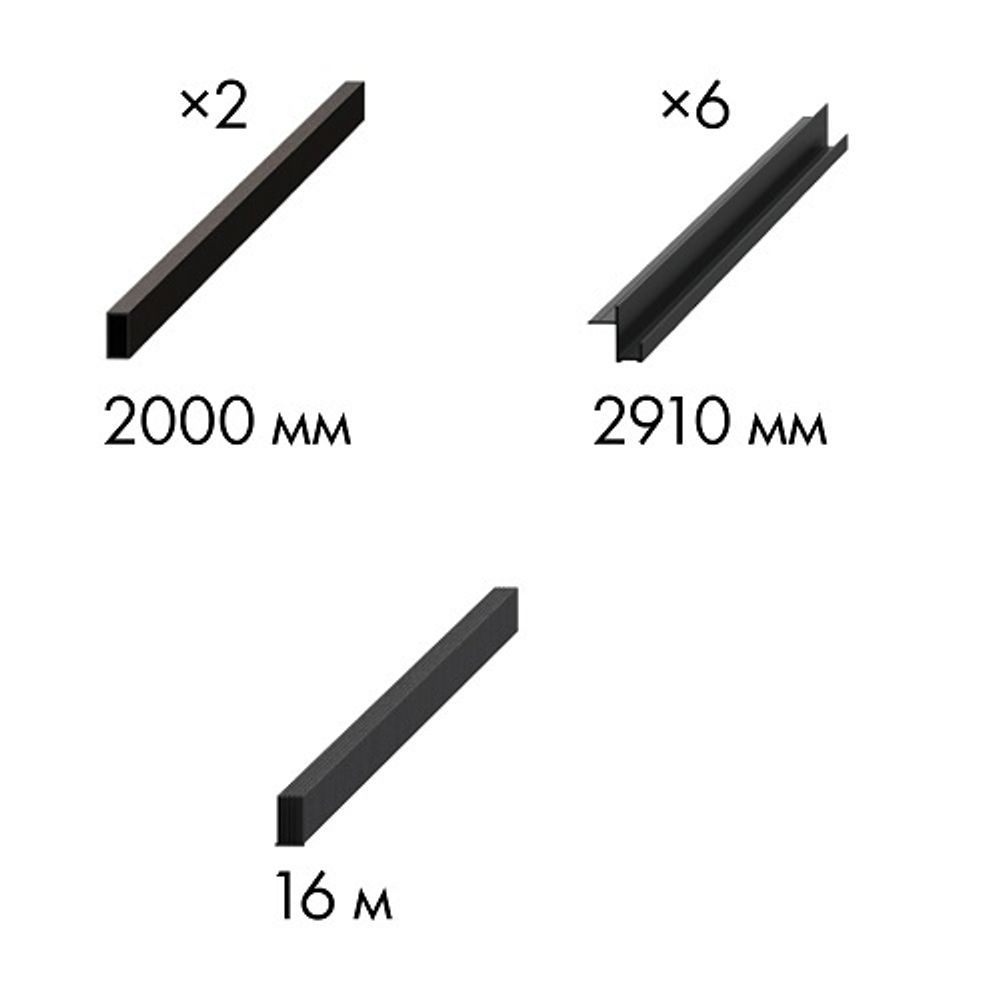 Комплект для обрамления пенала двухстворчатой двери ARMADILLO Comfort - PENAL 1800/2900 BL /60821/