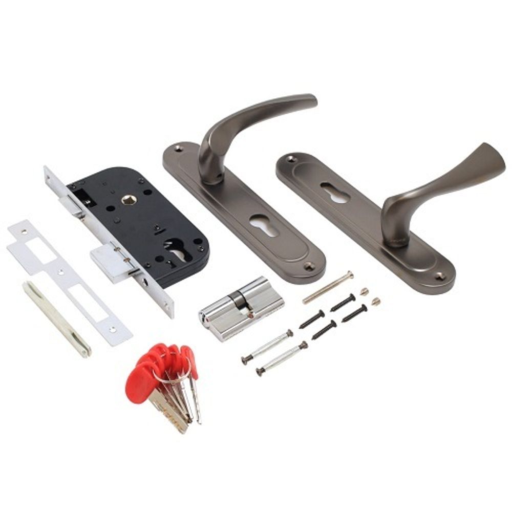 Замок врезной БУЛАТ ЗВ4-1.70.03.03 НОМОС графит