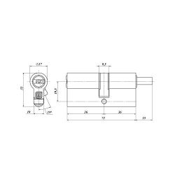 Цилиндровый механизм с вертушкой ГАРДИАН GB 72 мм (36/36V) Ni никель 5 кл /40803/