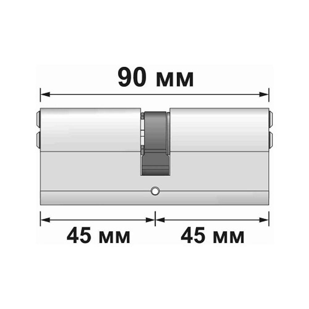 Цилиндровый механизм KALE KILIT 164 SN/90 (40+10+40) никель 5 кл /22421/