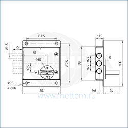 Замок накладной МЕТТЭМ ЗН4 800.0.0 П-Н