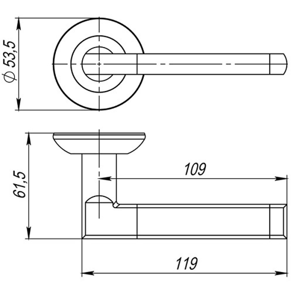 Ручка раздельная AJAX POLO JR BL-24 черный /43387/