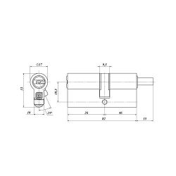 Цилиндровый механизм с вертушкой ГАРДИАН GB 82 мм (36/46V) Ni никель 5 кл /40811/