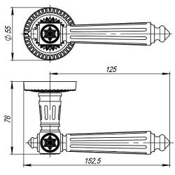 Ручка раздельная ARMADILLO MATADOR CL4 GOLD-24 золото 24К /28721/