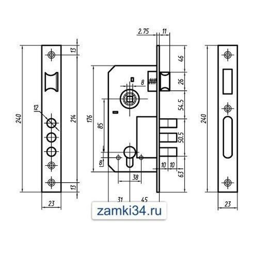 Корпус замка PALLADIUM 2000 хром
