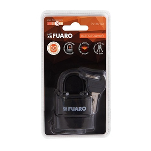 Замок навесной FUARO PL-3640 black 3кл. /42533/