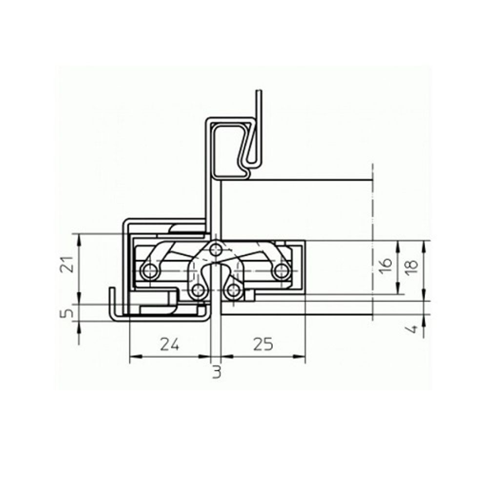 Петля скрытая TECTUS TE 205 3D до 40кг SIMONSWERK хром матовый