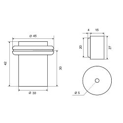 Упор дверной магнитный PALLADIUM 05-M PC мат. хром