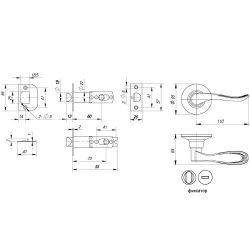 Ручка защелка PUNTO 6030 AB-B (фик.) бронза /34667/