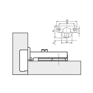 Петля мебельная накладная "МИНИ" MF-402A, Slide-on (1 шт)