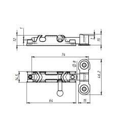 Задвижка накладная КУНГУР ЗТ1 полимер (150) мт (1шт)