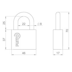 Замок навесной PUNTO PK-1550 3 кл. /57705/