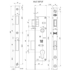 Корпус замка KALE KILIT 153/P (30мм) w/b никель /3873/