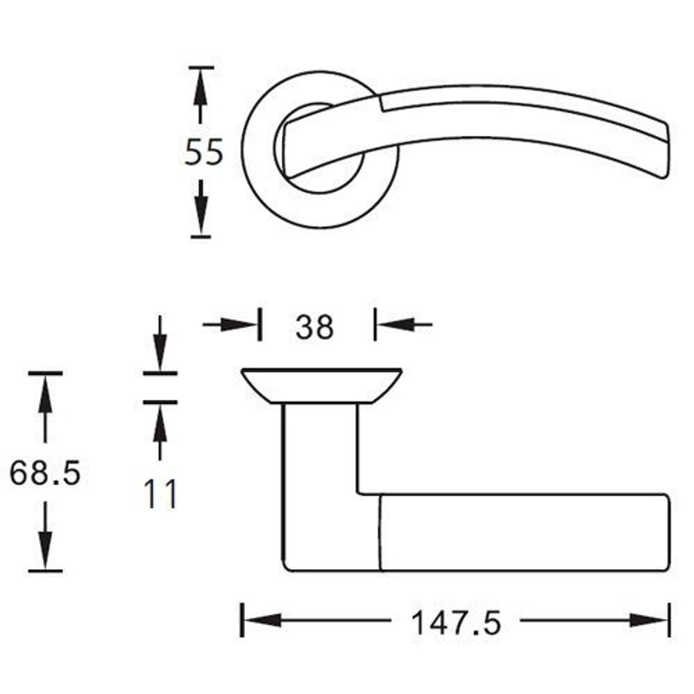 Ручка дверная ARCHIE 132 P.CHROME/CRYSTAL