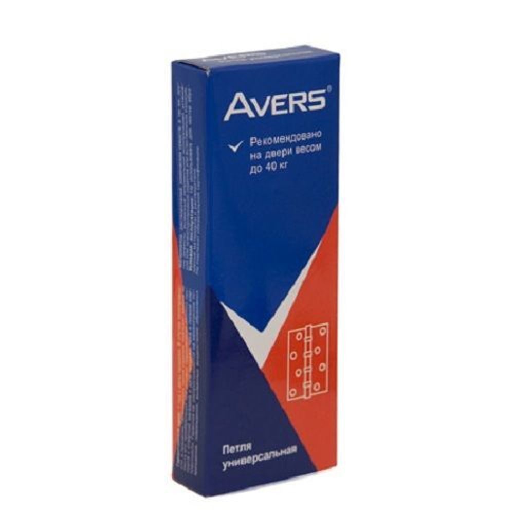 Петля дверная универсальная AVERS 100*70*2,5-B4 CRM мат.хром (1 шт)