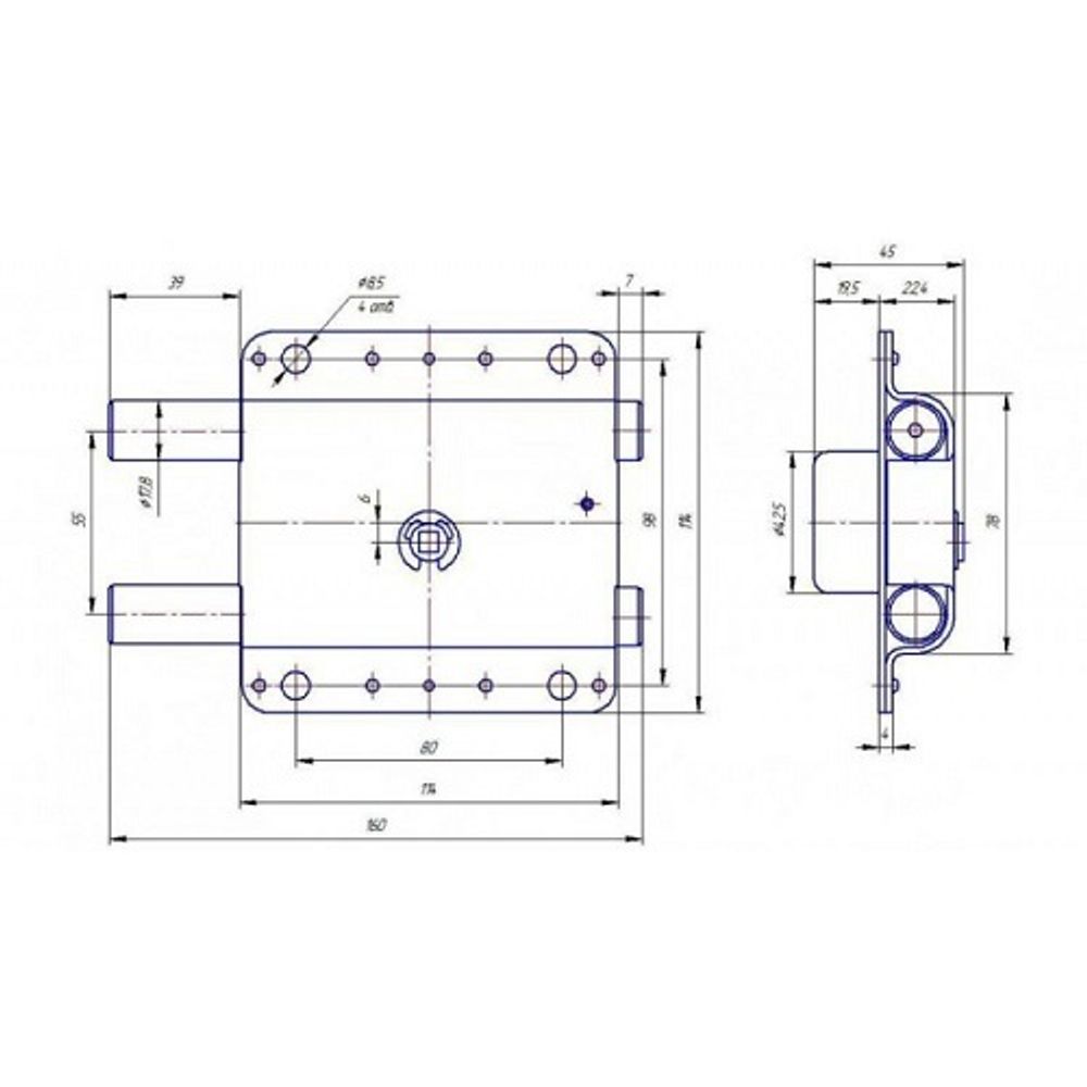 Замок накладной Поливектор-Барьер-Каре, Хром