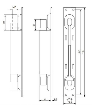 Шпингалет торцевой APECS FB-05-195-Double-ZN