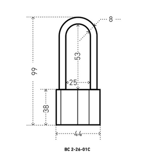 Замок навесной АЛЛЮР ВС2-26-01С d8мм