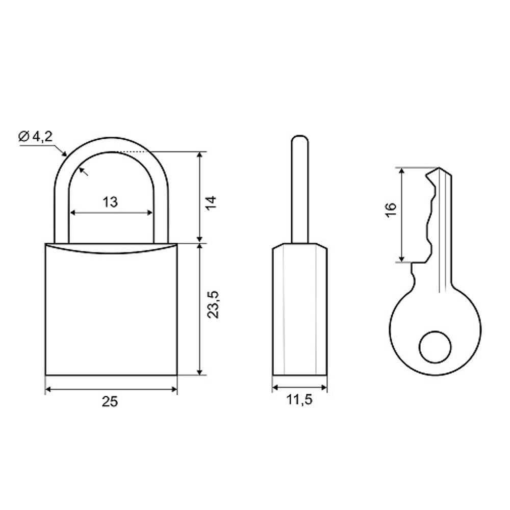 Замок навесной PALLADIUM 301B-25