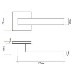 Ручка раздельная ABRISS R50.150 MSN матовый никель