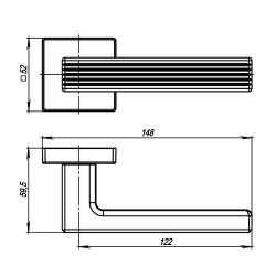 Ручка раздельная ARMADILLO LINE USQ6 SN-3 мат.никель /34291/