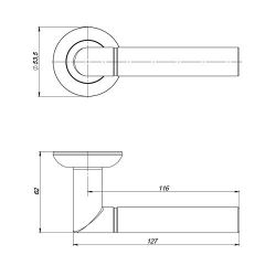 Ручка раздельная PUNTO UNI ZR SN/CP-3 мат.никель/хром /41125/