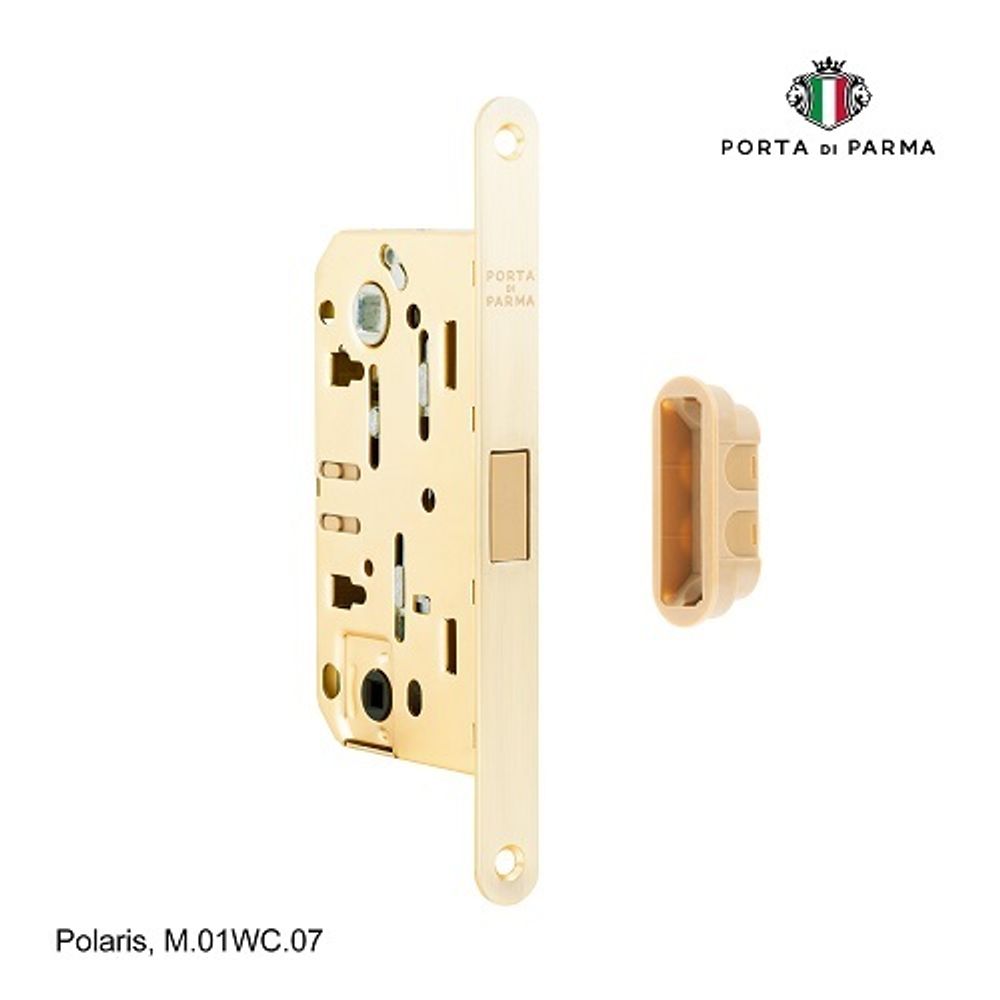 Замок врезной магнитный под фиксатор PORTA DI PARMA Polaris SG мат. золото