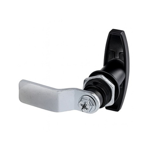 Замок мебельный ручка MS-3020-2 черный (ригел изогнут на 14мм)