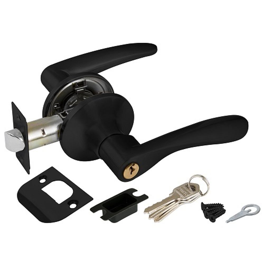 Ручка защелка PUNTO 6020 BL-E (кл./фик.) черный /44525/