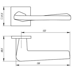 Ручка раздельная ARMADILLO TORSO USS BPVD-77 вороненый никель /39205/