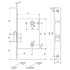 Защелка врезная Code Deco 5600-WC-GMS сатин.золото