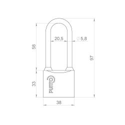 Замок навесной PUNTO PK-0138 L 3 кл. /59151/