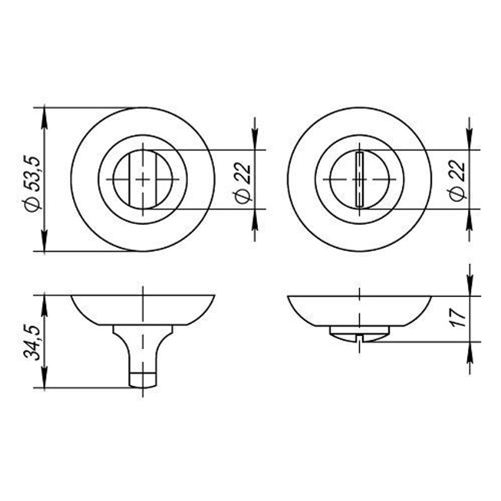 Ручка поворотная PUNTO BK6 TL BL-24 черный /40175/