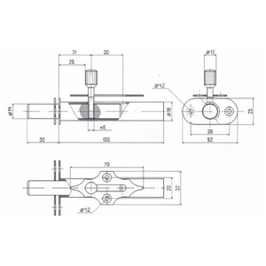Засов врезной "Делга" (медь)