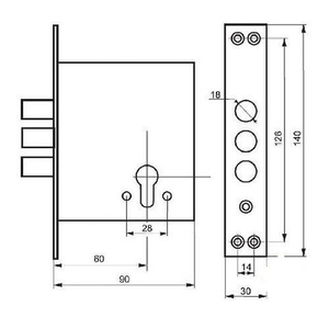 Замок врезной цилиндровый 374 ЗАМКОФФ