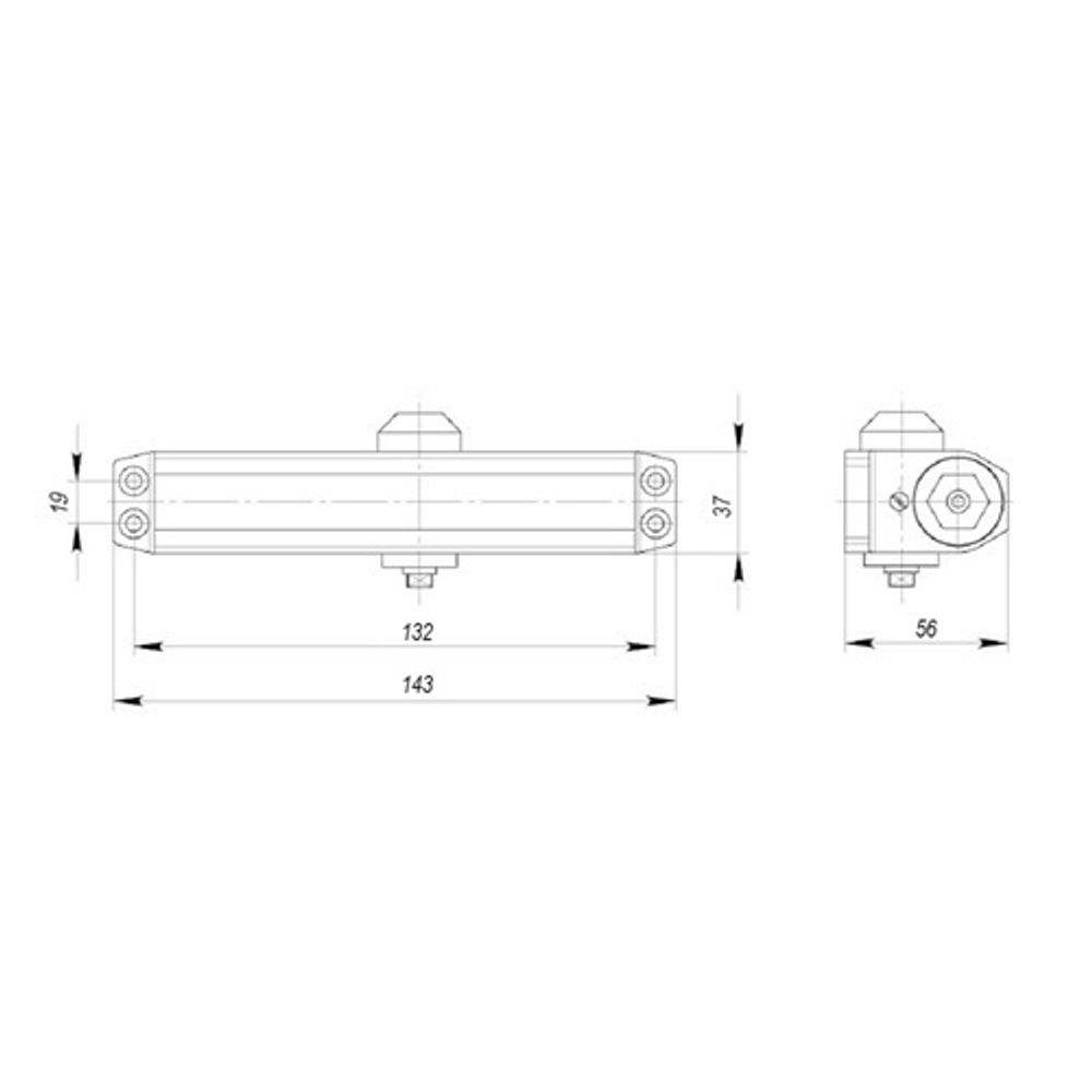 Доводчик дверной AJAX TDR-60 hold open AL 15-60кг (алюминий) /48697/