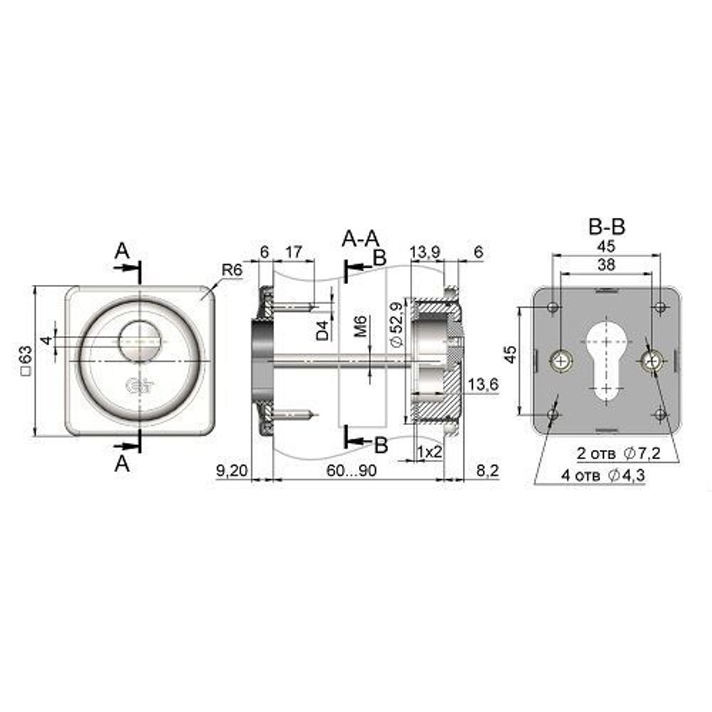 Броненакладка КРИТ-М БнЦ-К26/12 Хп хром