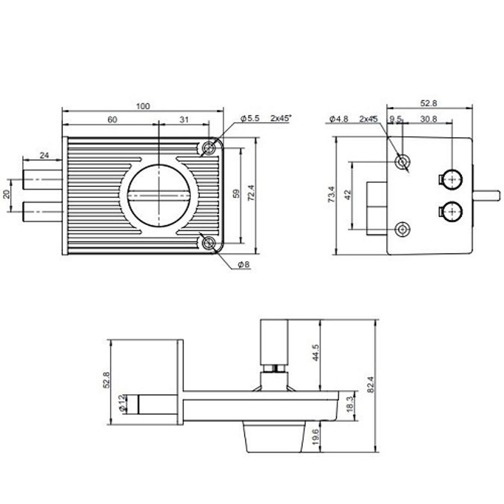 Замок накладной APECS R04-C-GR (аналог ЗН1А-1М)